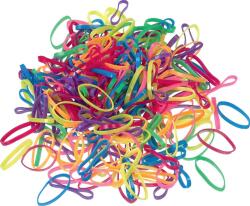 Sibel 500 buc elastice de păr 15mm, culori asortate (46772)