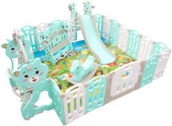 Aga4Kids Țarc de joacă din plastic pentru copii cu accesorii 206x177x64 cm Verde (DS4107-GRN)