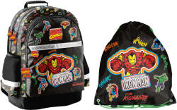 PASO Set școlar cu rucsac cu trei compartimente + sac de spate Iron Man (AV23RR-116 + AV23RR-712)