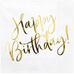 Aga4Kids Șervețele de hârtie Happy Birthday 33x33 cm 20 bucăți (SP33-79-008-019)