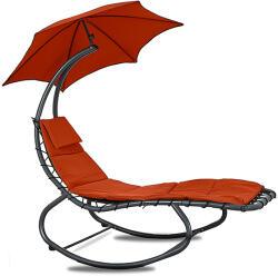 Linder Exclusiv Șezlong de grădină cu umbrelă Roșu (MC4356)
