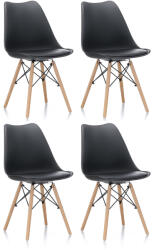 Aga 4x Scaune de masă MR2035 Negru (MR2035Black-4)
