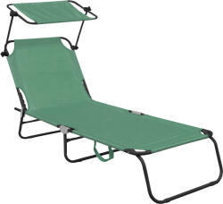 AGA Șezlong de grădină reglabil cu acoperiș Verde deschis (MR4254-LightGreen)