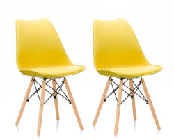 Aga 2x Scaun de masă MR2035 Galben (MR2035Yellow-2)