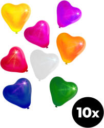 Aga4Kids Balon din latex Inimă cu LED-uri mix de culori 25 cm 10 bucăți (10ks)