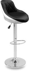 Aga 2x Scaun de bar Argintiu/Negru-alb (MR2000BW-Silver-2)