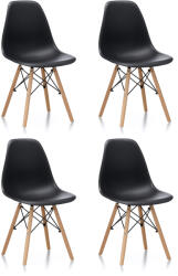 Aga 4x Scaune de masă Negru (MRWCH-Black-4)
