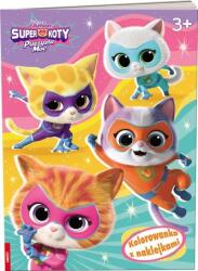 praca zbiorowa Superkoty. Kolorowanka z naklejkami