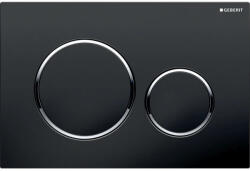 Geberit Sigma20 működtetőlap, 2 mennyiséges öblítéshez, fekete magasfényű gyűrű 115.882. KM. 1 (115-882-KM-1)