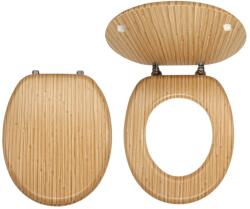 FERRO WC ülőke, MDF fém-króm rögzítőelemmel, fahatású WC/BAMBUS (WC_BAMBUS)