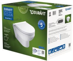 Duravit no. 1 fali wc szett /wc csésze + soft close ülőke/ 4, 5l öblítés (DU-45820900A1)