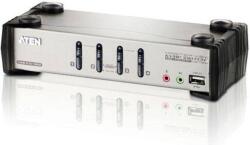 ATEN ATEN CS1734B 4-Port USB 2.0 KVMP Switch OSD, 4x USB Cables, 2-port Hub, Audio (CS1734B-A7-G)