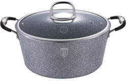 Berlinger Haus Stone Touch Line magas lábas kő hatású márvány bevonattal, szilikon fogókkal, fedővel (BH-1153N)