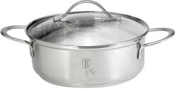 Berlinger Haus Silver Jewellery rozsdamentes acél lábas hőálló üveg fedővel, 24 cm (BH-6589)