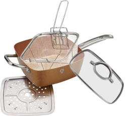 BLAUMANN Le Chef Collection szögletes lábas tapadásmentes réz bevonattal, fedővel (BL-3367N)