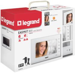 Legrand 2 vezetékes EASYKIT Wi-Fi kaputelefon kiegészítő: videó beltéri egység: 7''-os, színes kijelző, adapterrel, fehér