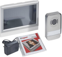 Legrand 2 vezetékes színes videó kaputelefon szett, 1 v. 2 lakásos, 10"-os érintőképernyős beltéri egységgel