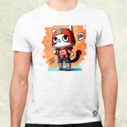 Magnolion Fiatal aranyos piros fejű cica férfi póló (522)