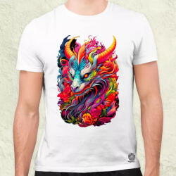 Magnolion Színes sárkány v2 férfi póló (7040)
