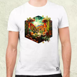 Magnolion Kocka kaktuszkert v1 férfi póló (20172)