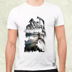 Magnolion Dupla expozíció harcos leány v1 férfi póló (2346)