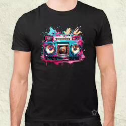 Magnolion Retró boombox v4 férfi póló (6678)