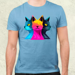 Magnolion Macska sziluett v5 férfi póló (7333)