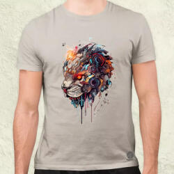 Magnolion Oroszlán mecha fej v1 férfi póló (3720)