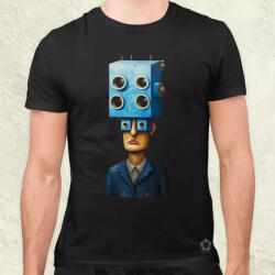 Magnolion Kékfejű ember távcsővel v4 férfi póló (7296)