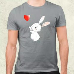 Magnolion Nyuszi szíves lufival v3 férfi póló (21946)