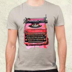 Magnolion Vintage pink írógép férfi póló (21304)