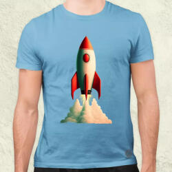 Magnolion Minimalista vörös űrhajó v4 férfi póló (1779)