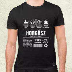 Magnolion Horgász összetevői fehér férfi póló (28211)