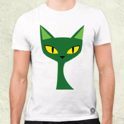 Magnolion Zöld macska v5 férfi póló (28097)