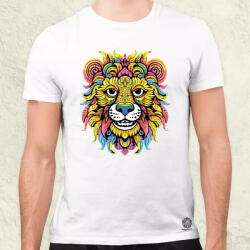 Magnolion Pszichedelikus oroszlán firka v1 férfi póló (6429)