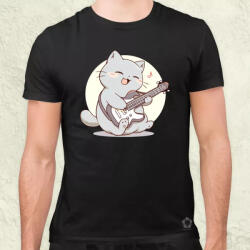 Magnolion Cica gitározik v3 férfi póló (6543)