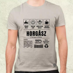 Magnolion Horgász összetevői fekete férfi póló (28212)