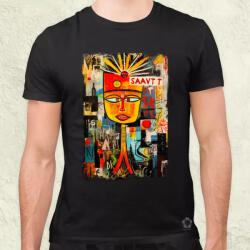 Magnolion NYC naplemente Basquiat graffiti v2 férfi póló (4164)