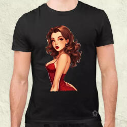 Magnolion Pin-up girl portré v2 férfi póló (22964)