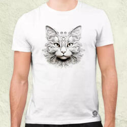 Magnolion Fekete fehér cica v2 férfi póló (7203)