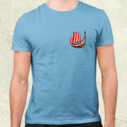 Magnolion Viking hosszúhajó zseb férfi póló (5113)