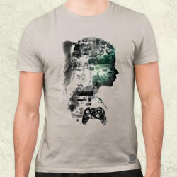 Magnolion Dupla expozíció gamer lány v2 férfi póló (2357)