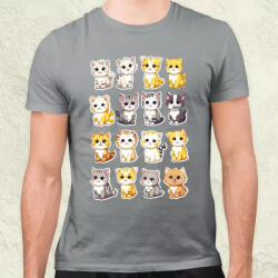 Magnolion Macska kollázs v8 férfi póló (6919)