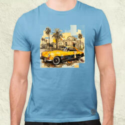 Magnolion Vintage kollázs autó v1 férfi póló (9800)