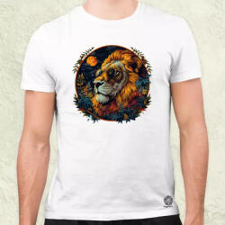 Magnolion Hímzett oroszlán v2 férfi póló (24501)