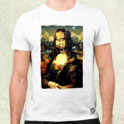 Magnolion Pareidolia Mona Lisa város fantázia v2 férfi póló (7441)