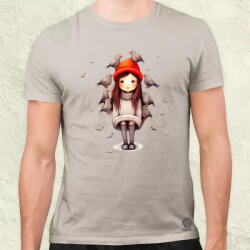 Magnolion Lány madarakkal v1 férfi póló (5806)