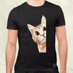 Magnolion Macska kukucskál v7 férfi póló (22926)