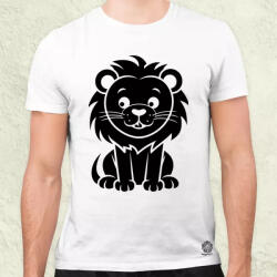 Magnolion Minimalista fekete oroszlán férfi póló (3903)