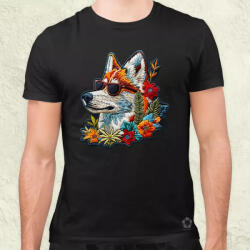 Magnolion Hímzett kutya v1 férfi póló (24496)